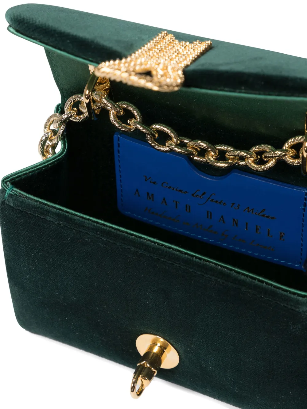 Amato Daniele Embellished Chain-strap Shoulder Bag In Green