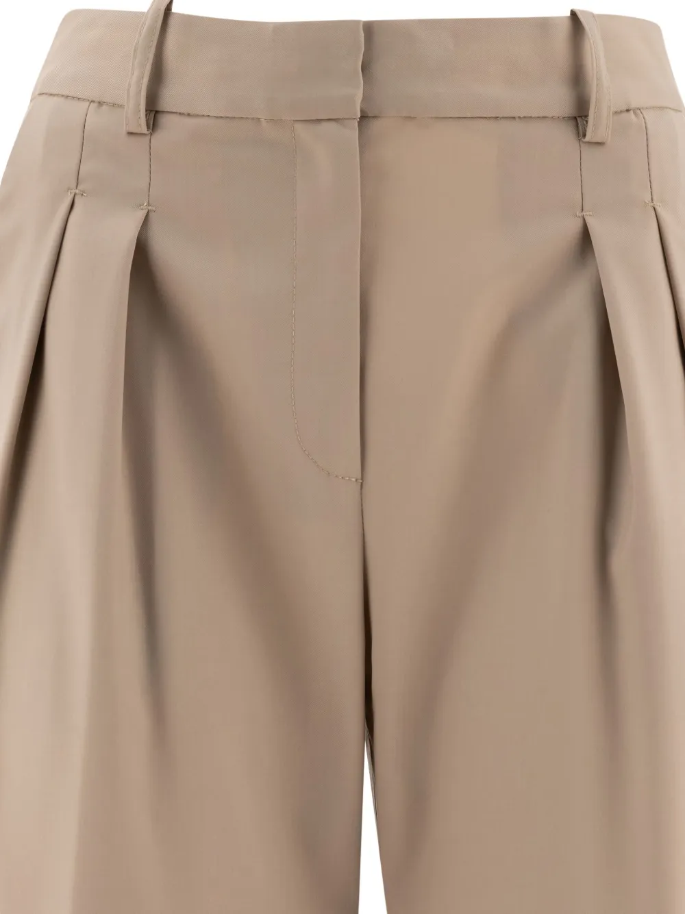 Loulou pleated wide-leg trousers Beige