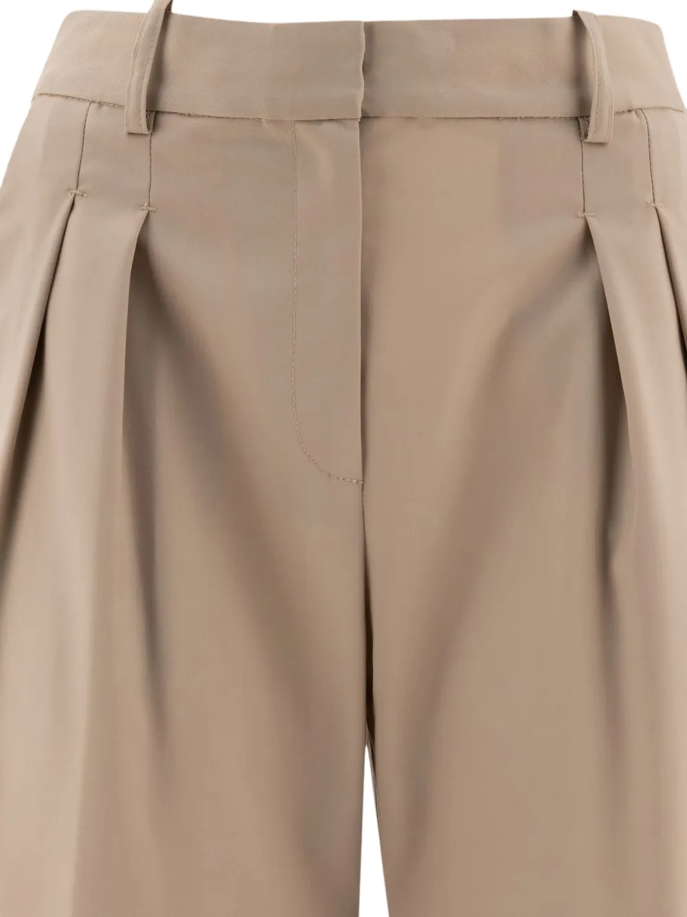 Loulou pleated wide-leg trousers Beige