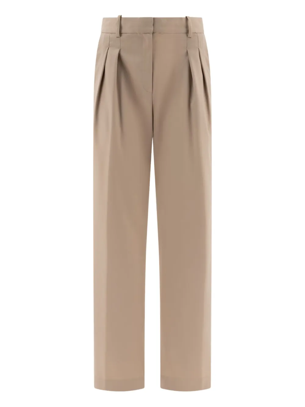 Loulou pleated wide-leg trousers Beige