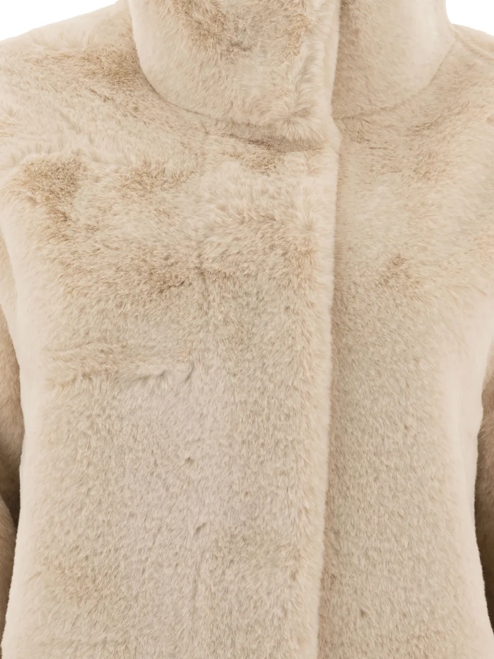 Apparis Blair jas van imitatiebont met hoge hals Beige