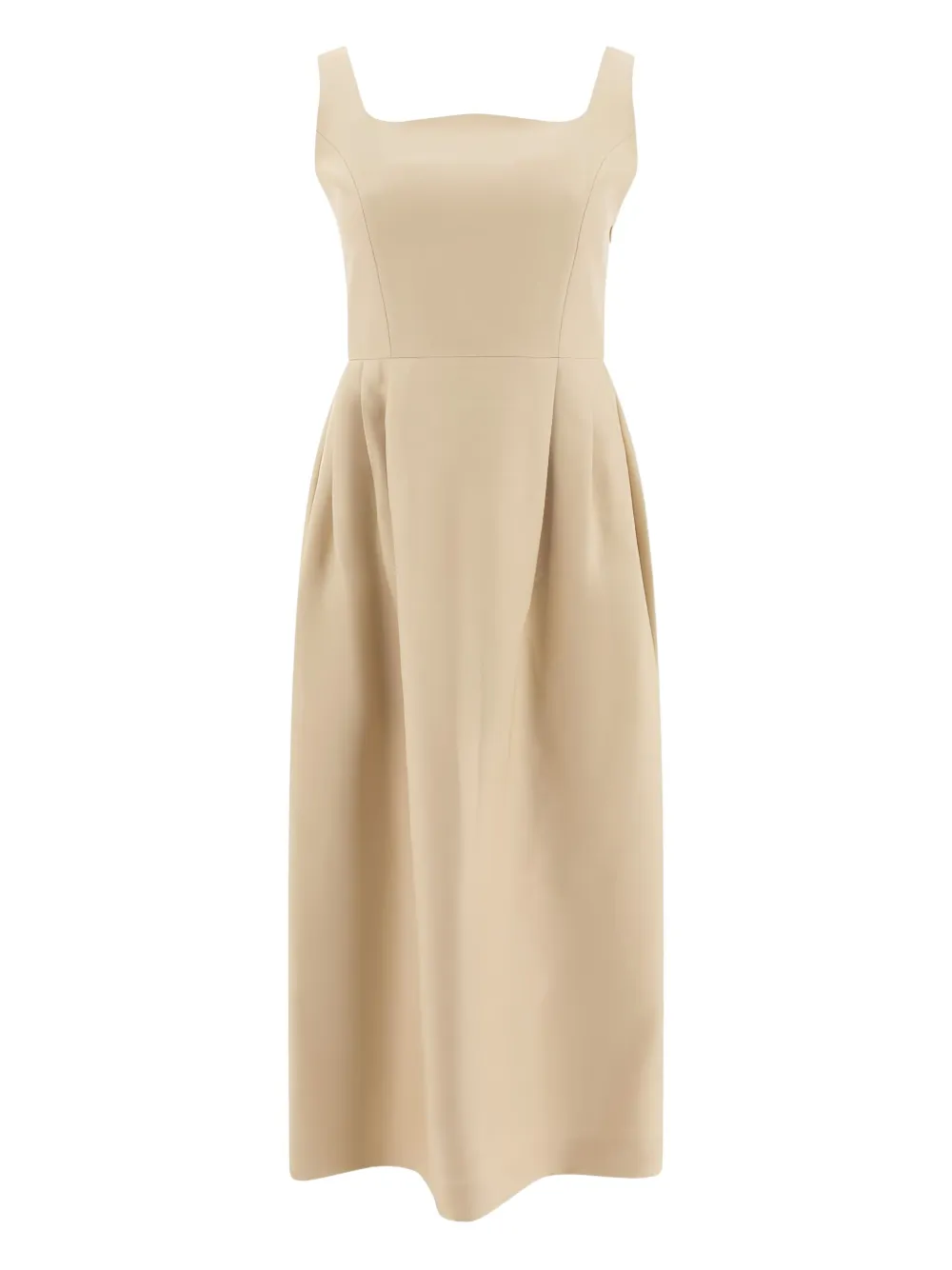 SANDBEIGE square-neck pleated dress | Image 1