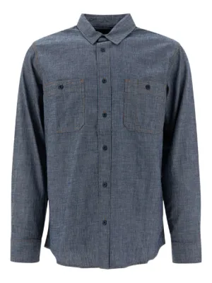 Chemise CELIO manche longue coton bleu turquoise Taille