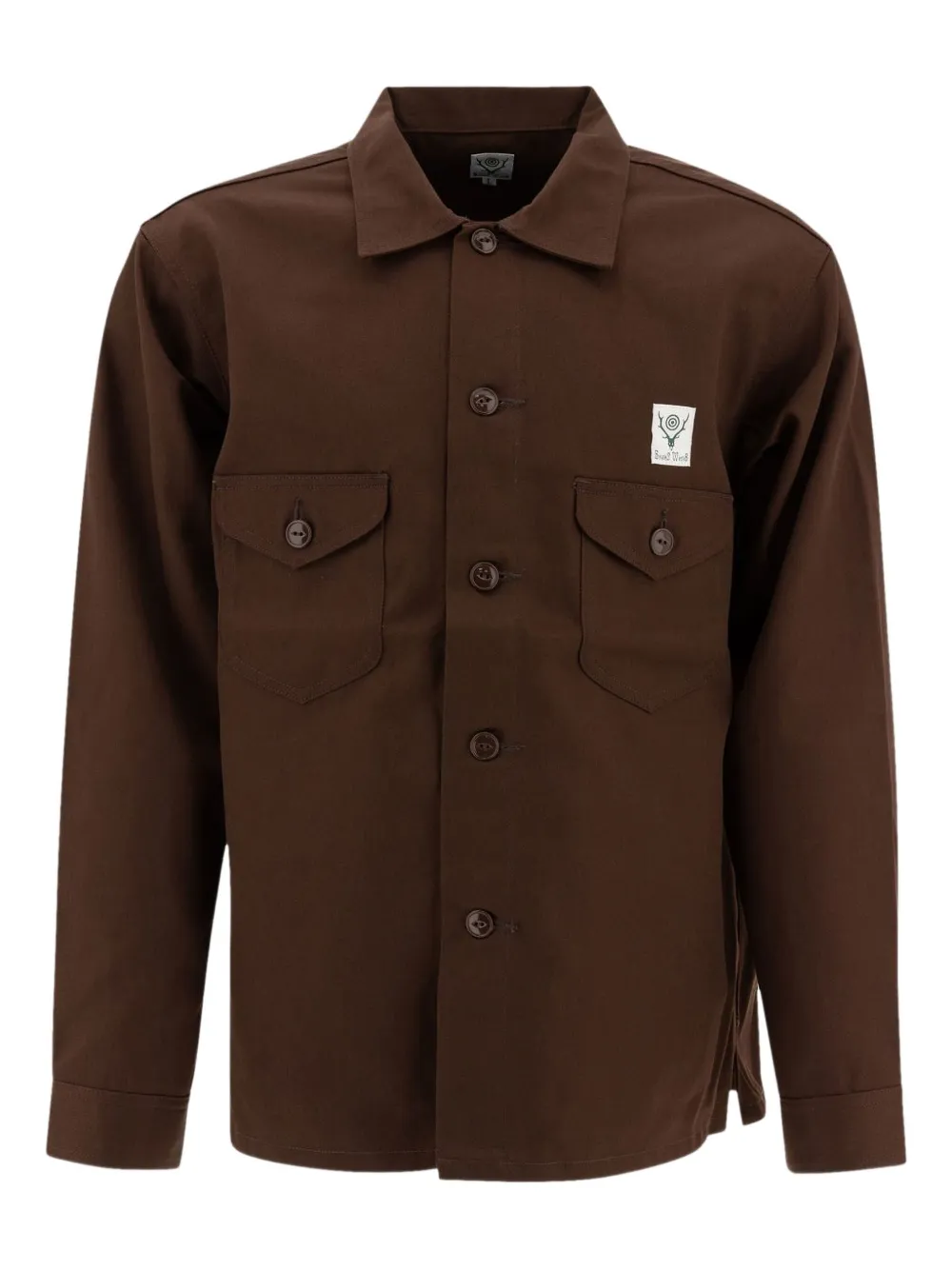 SOUTH2 WEST8 Button-down shirtjack met borstzak Bruin