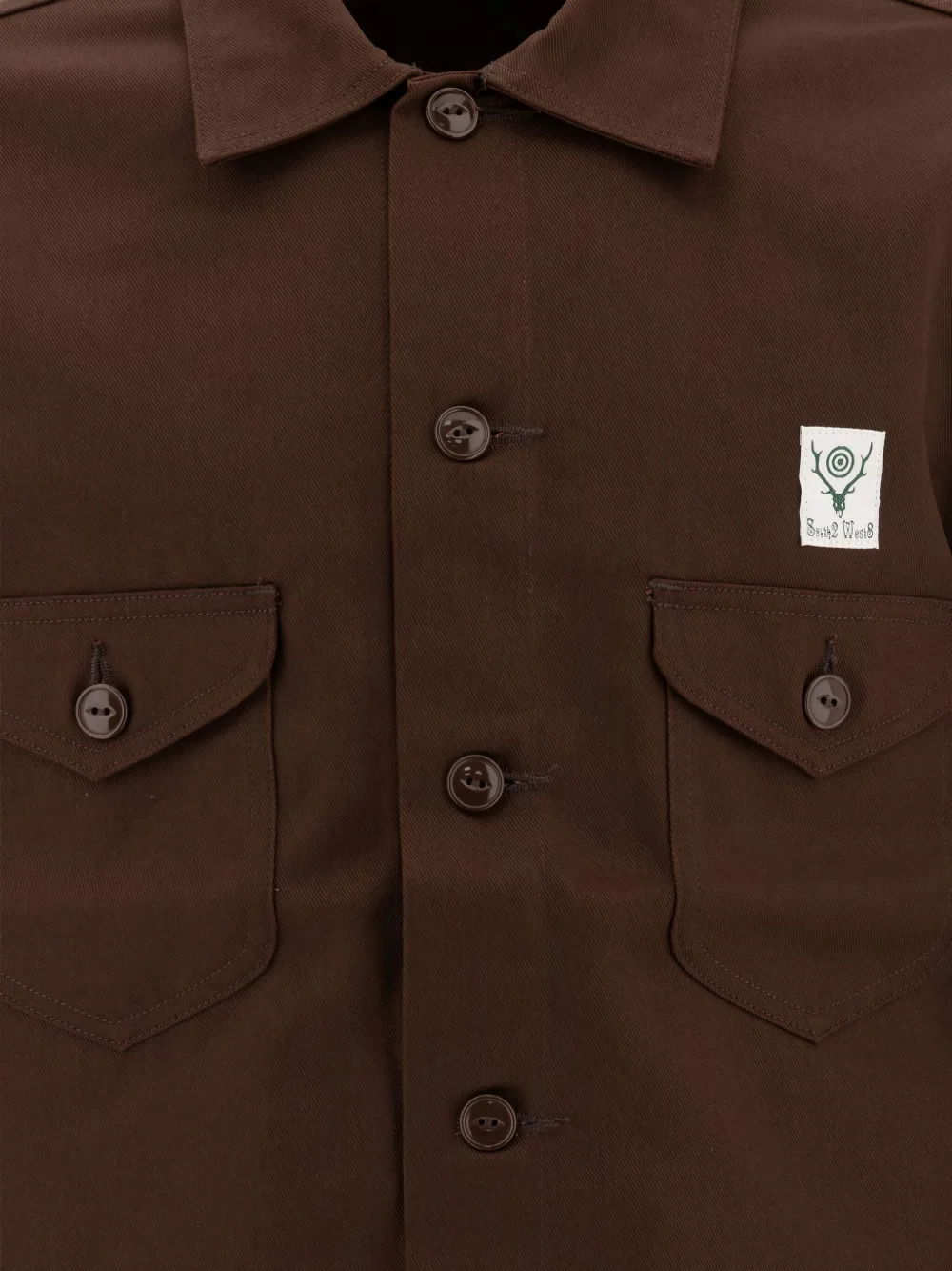 SOUTH2 WEST8 Button-down shirtjack met borstzak Bruin