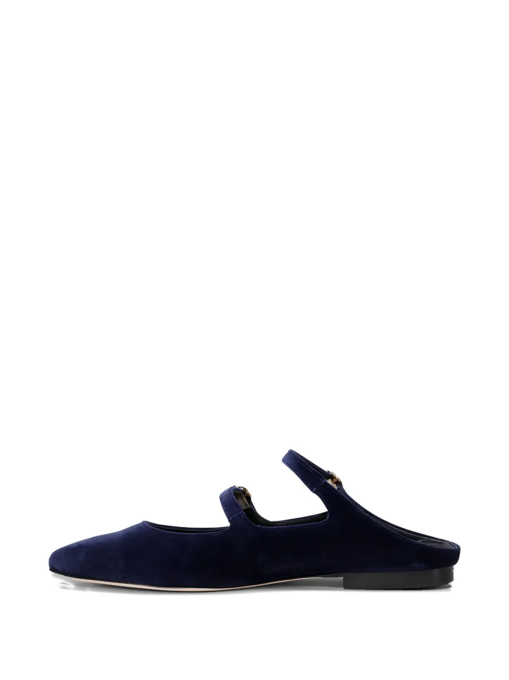 Amato Daniele Velvet Buckled Mules In Blue