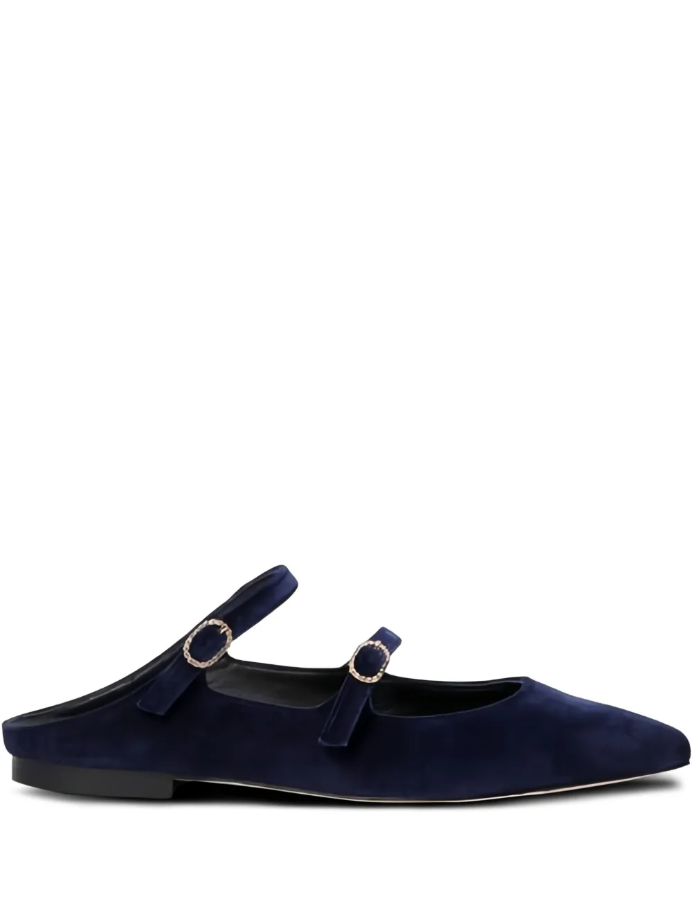 amato daniele velvet buckled mules Blue
