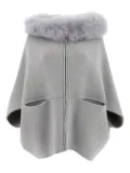 GIOVI fur-trimmed zip-front cape - Grey