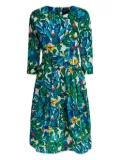 Samantha Sung Rachel cactus-print belted midi dress - Green