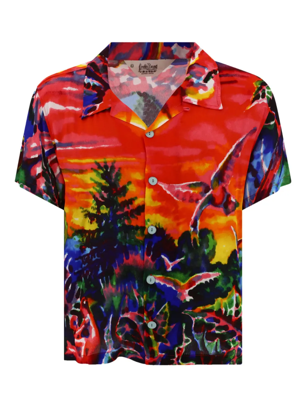 Brain Dead Forgotten Forest Short Sleeve Button Up Shirt In Multi