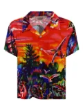 Brain Dead printed short-sleeve shirt - Red