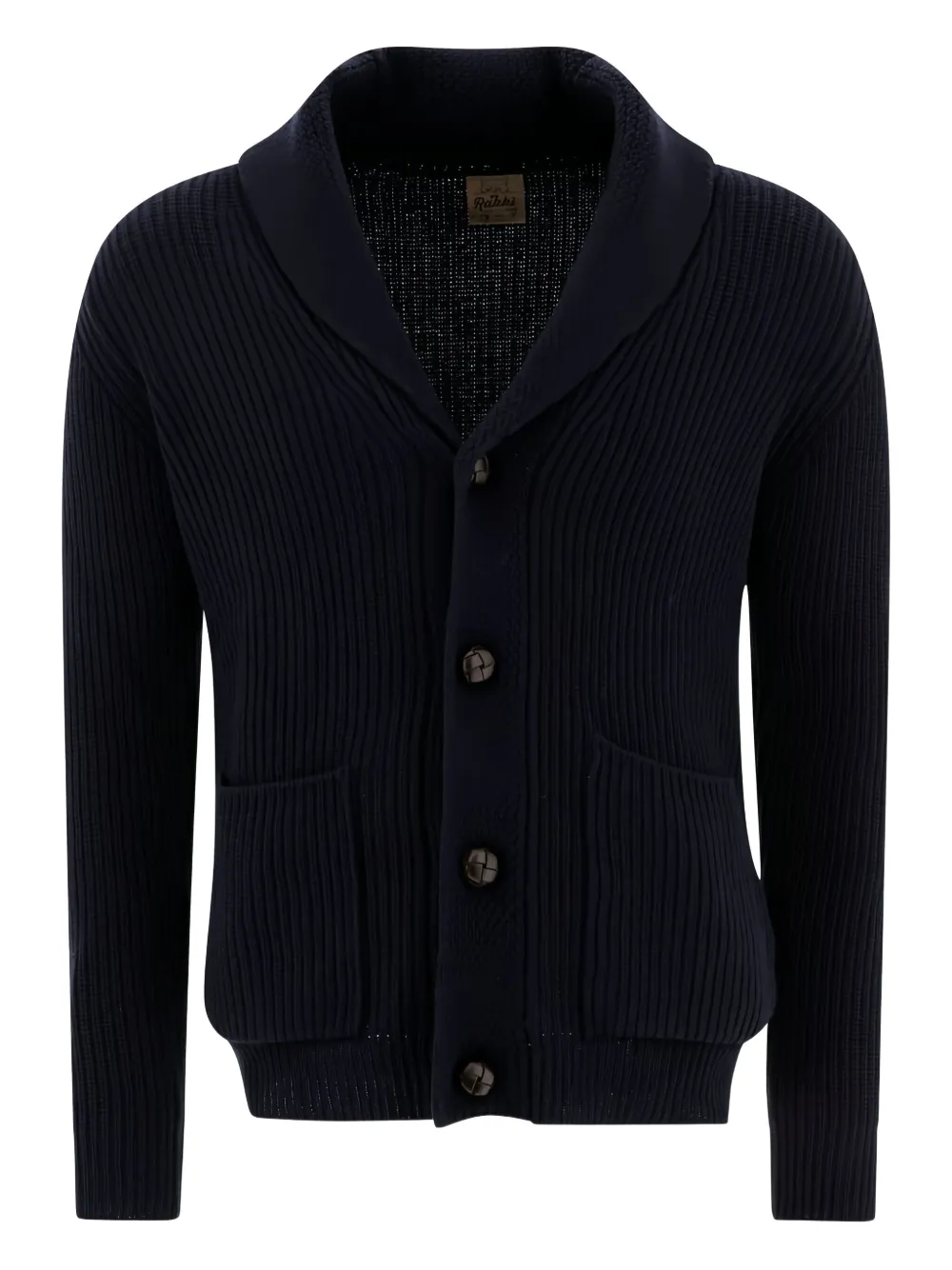 RAKKI shawl-collar ribbed cardigan | Blue | Image 1
