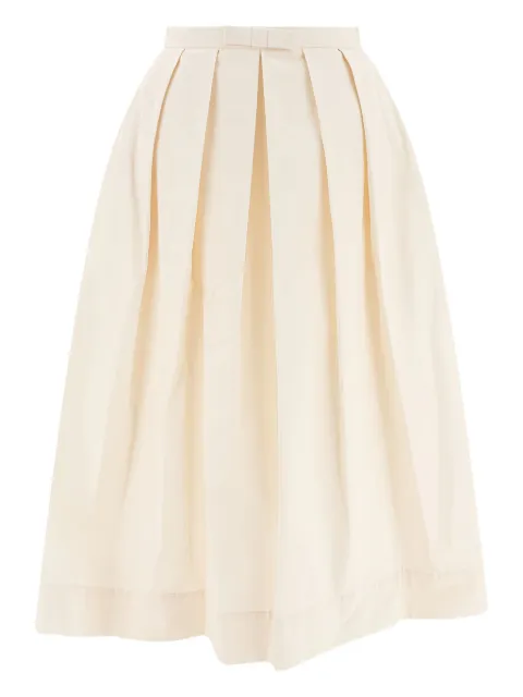 SANDBEIGE pleated bow-detail skirt