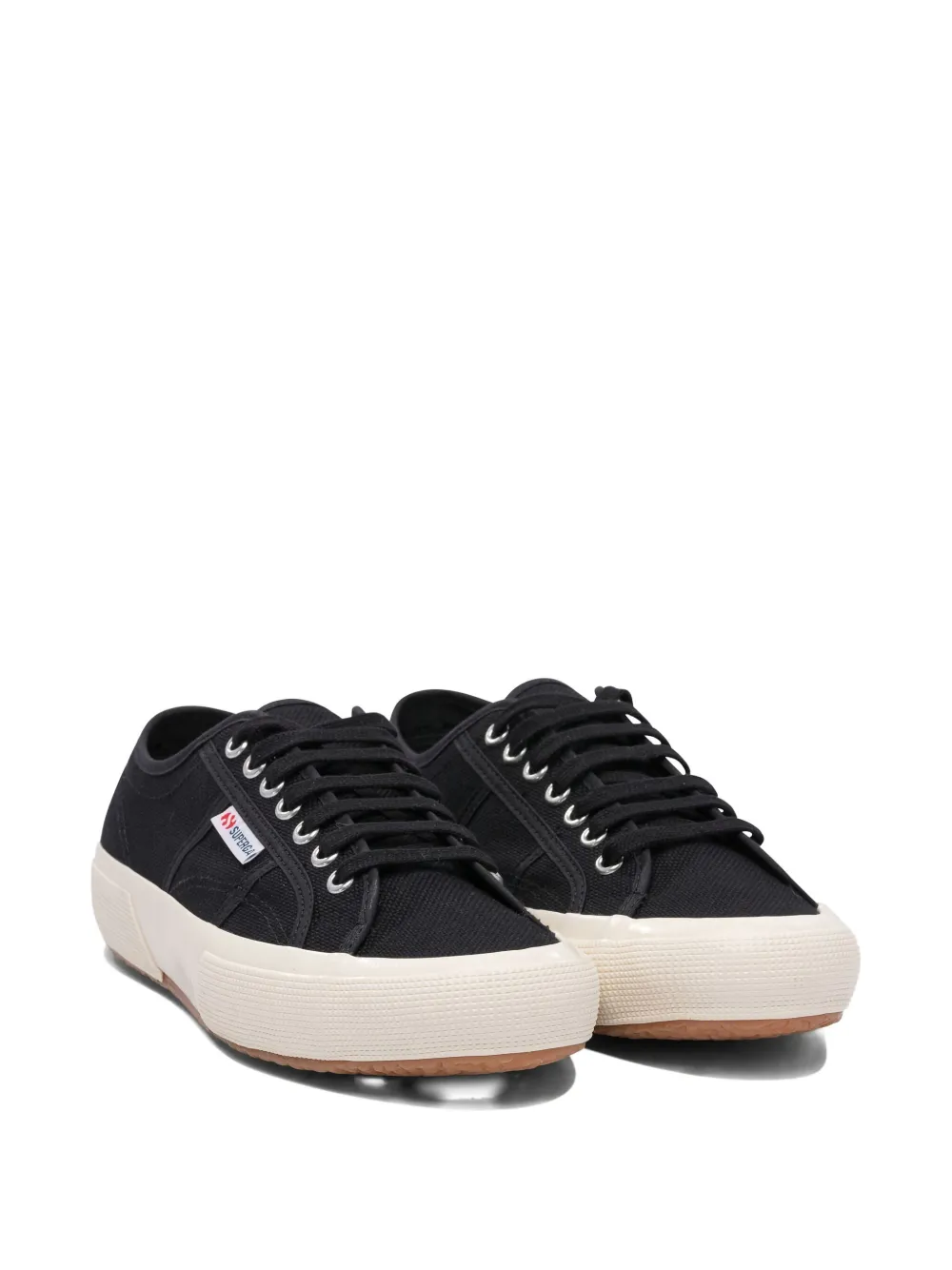 Superga Lace-up Canvas Sneakers In Black