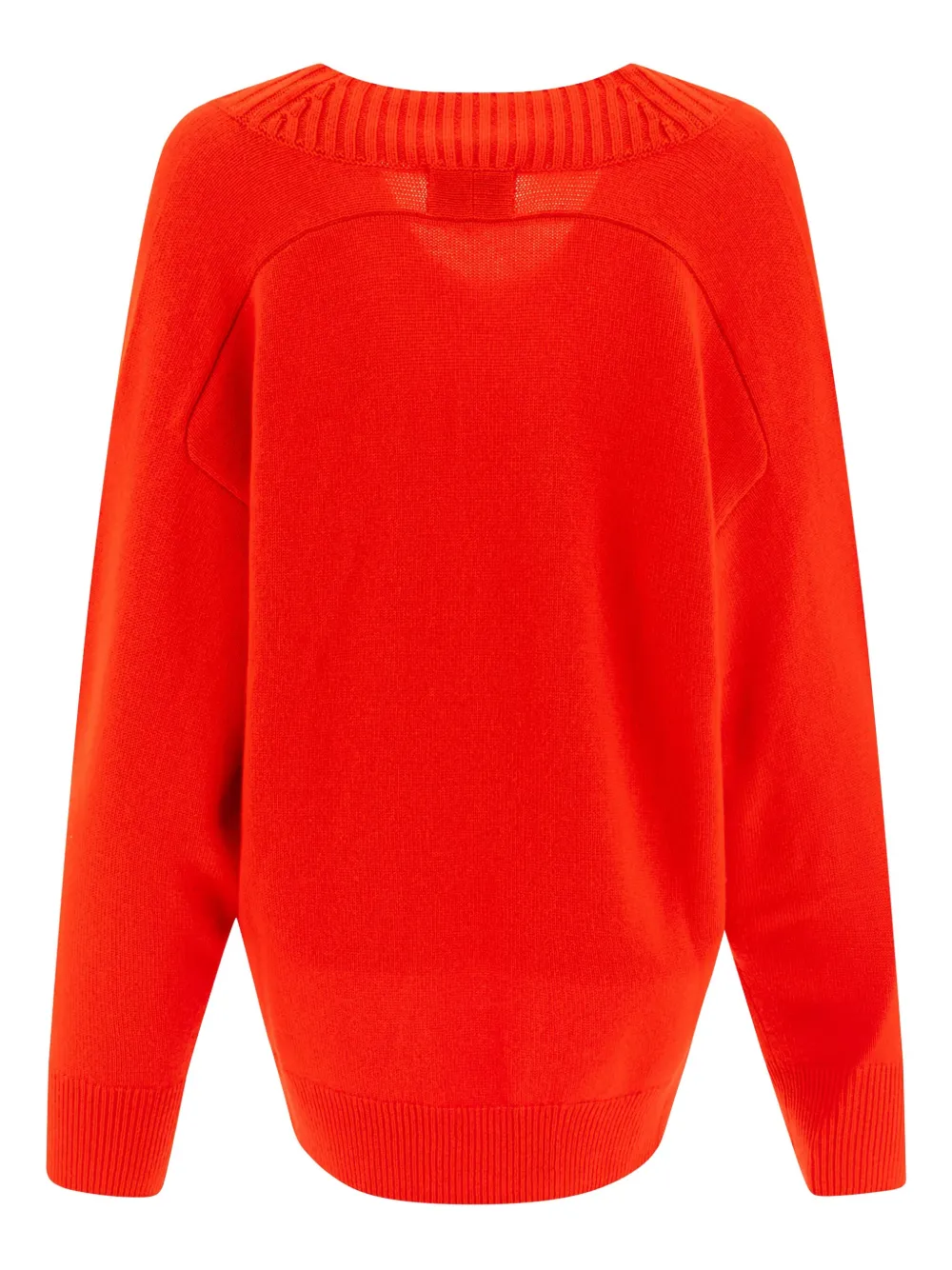 Loulou Sage ribbed V-neck cashmere sweater Rood