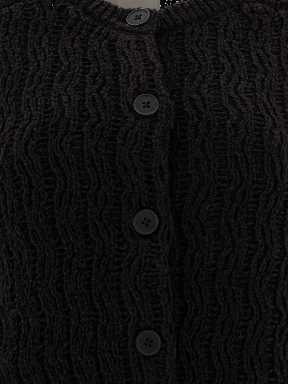 Loulou Sean textured button cardigan Zwart