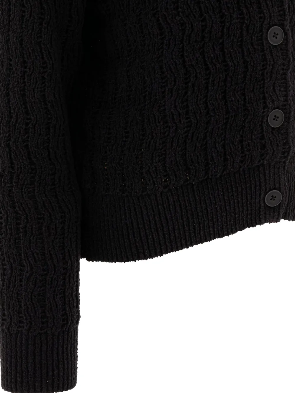 Loulou Sean textured button cardigan Zwart