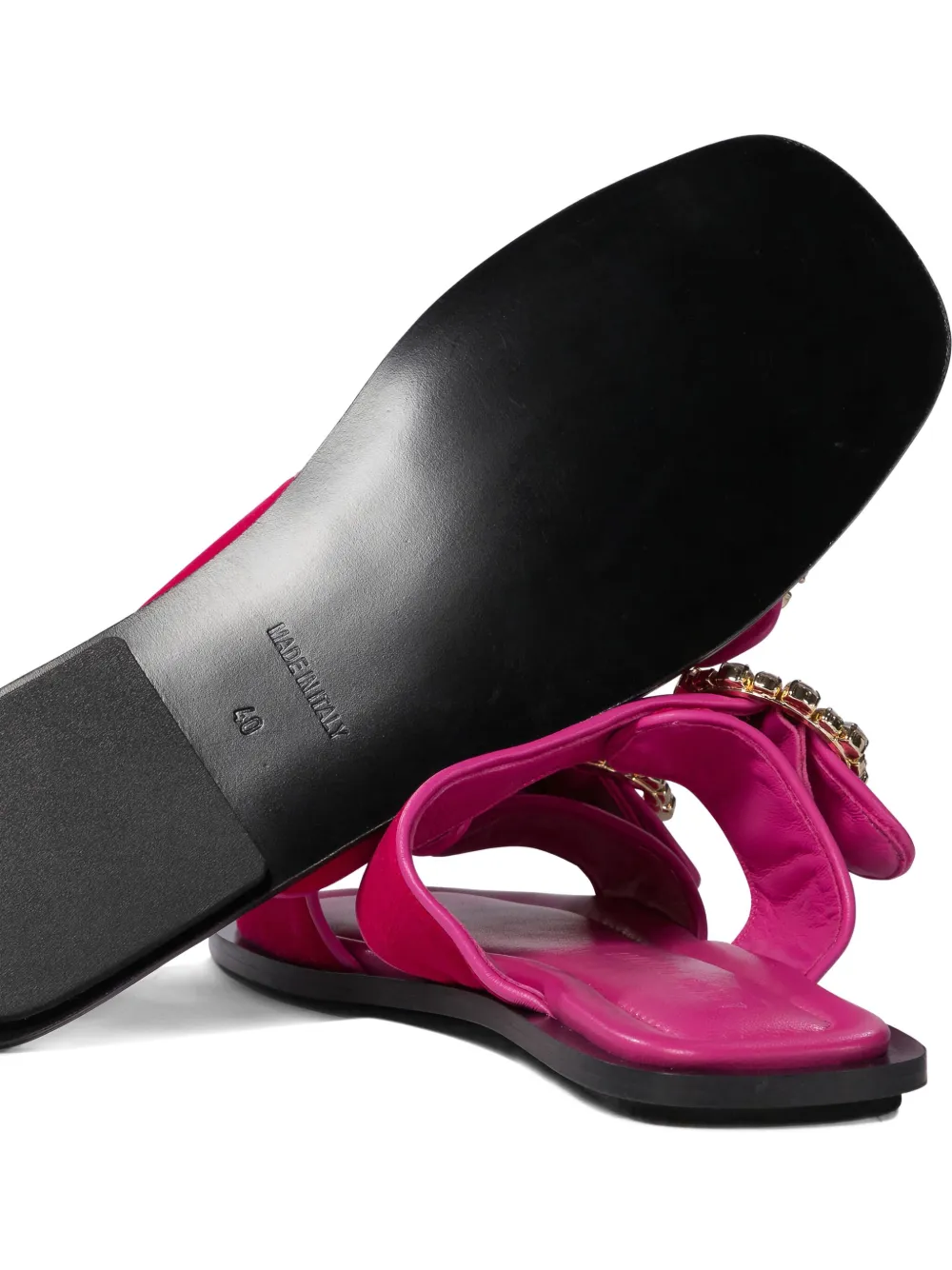 Amato Daniele Jewel-embellished Velvet Sandals In Pink