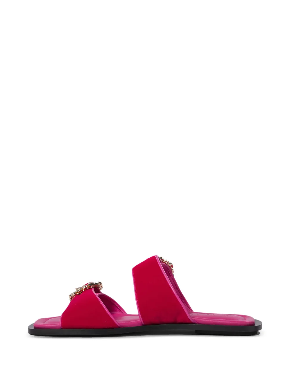 Amato Daniele Jewel-embellished Velvet Sandals In Pink