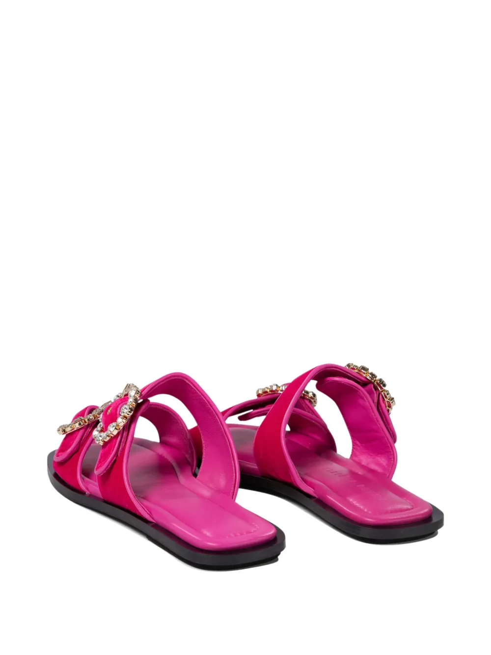 Amato Daniele Jewel-embellished Velvet Sandals In Pink