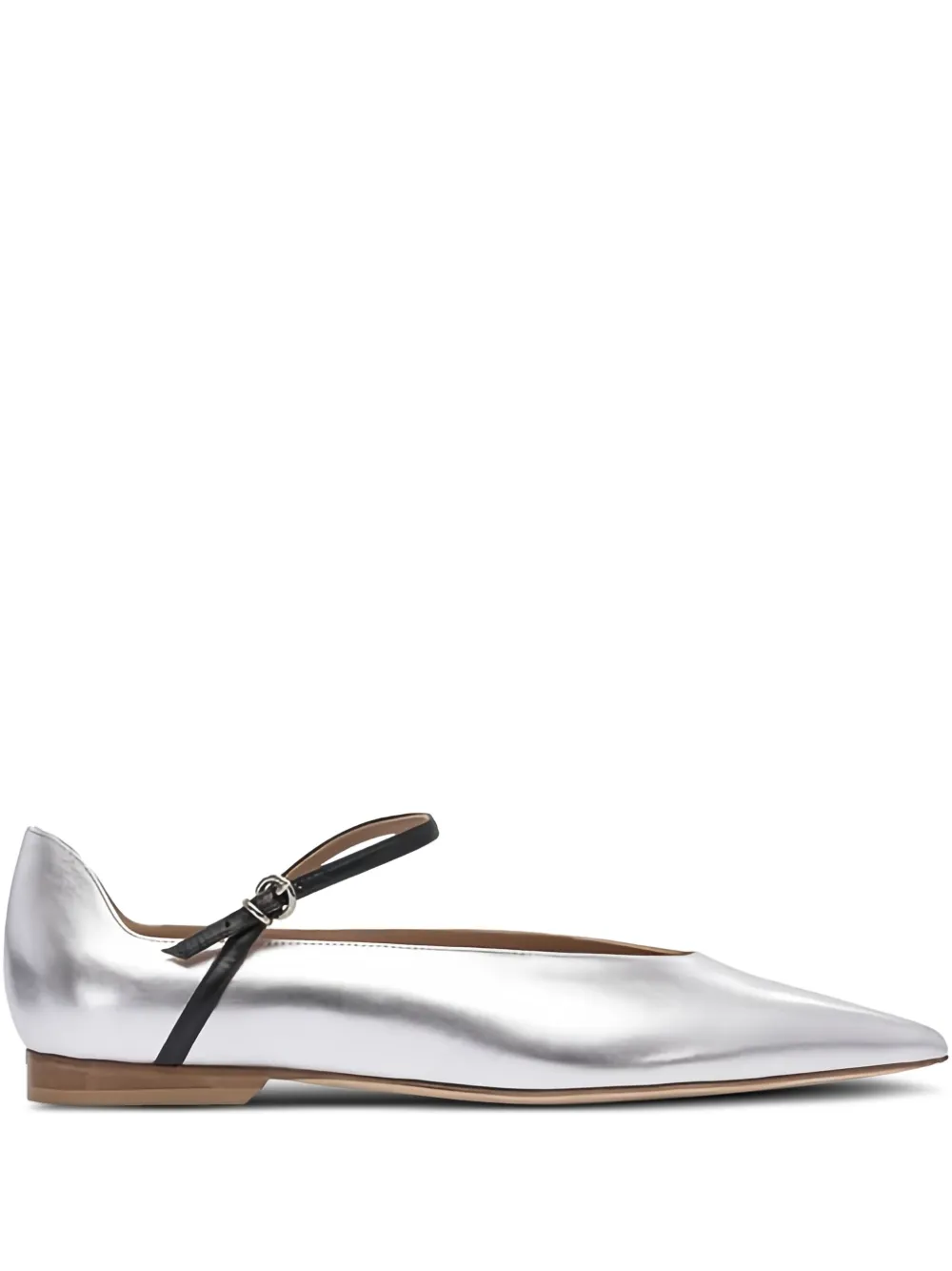 Lella Baldi Théa pointed-toe leather flats - Argento