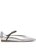 Lella Baldi Théa pointed-toe leather flats - Silver