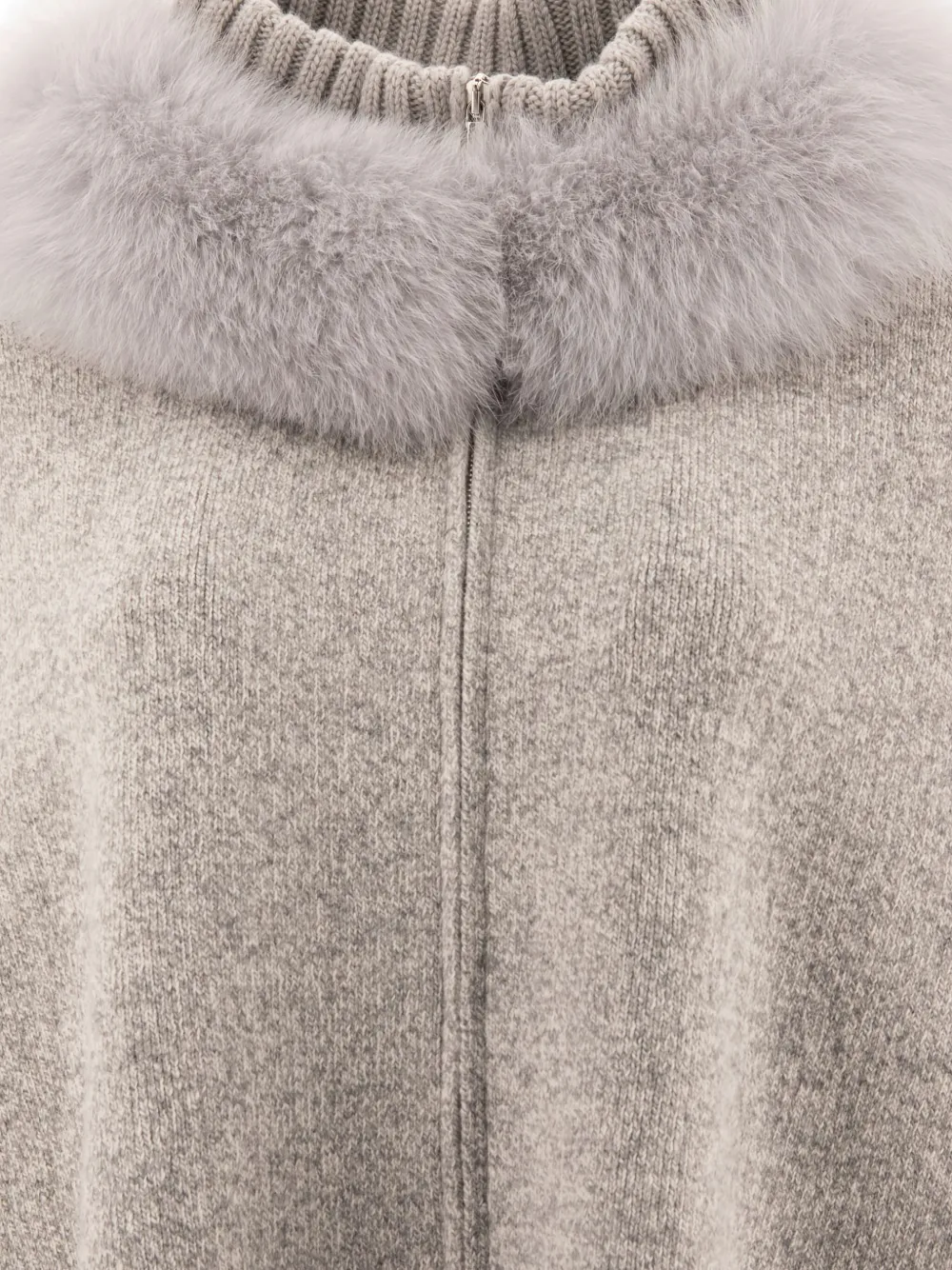 Giovi Wool And Cashmere Poncho For Women In Gray