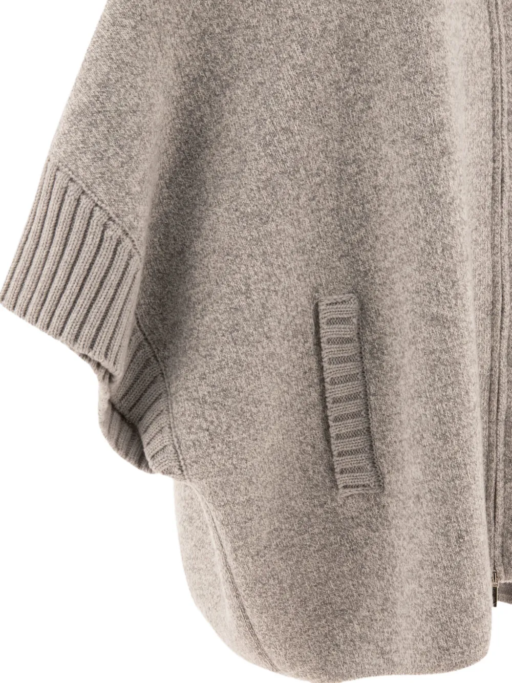 Giovi Wool And Cashmere Poncho For Women In Gray