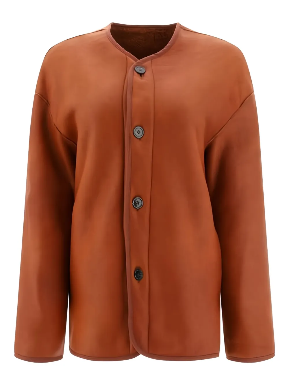 GIOVI button-fastening shearling jacket Bruin
