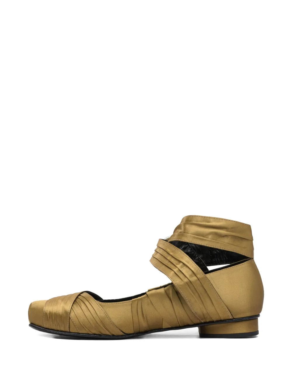 ALOHAS Volant pleated buckle ballet flats Goud