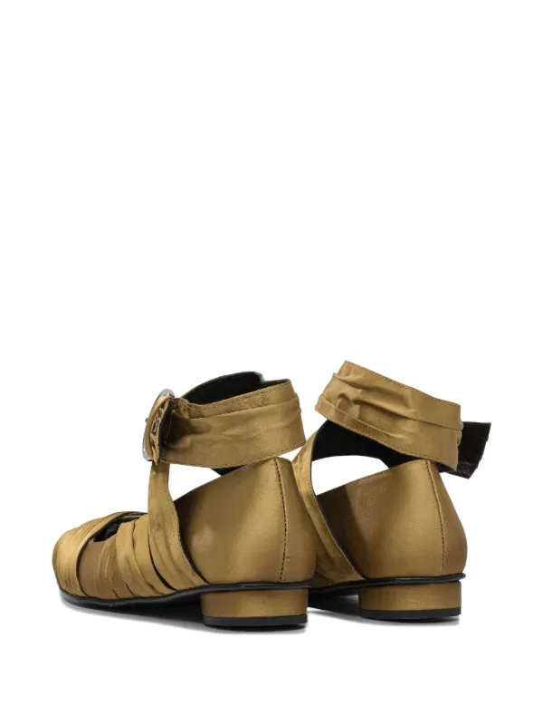 ALOHAS Volant Pleated Buckle Ballet Flats Gold FARFETCH