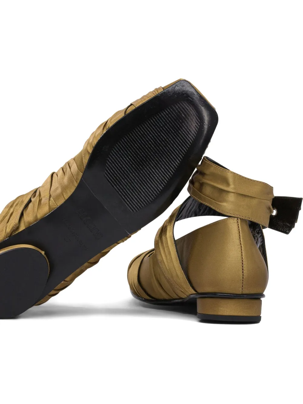 ALOHAS Volant pleated buckle ballet flats Goud