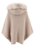 GIOVI fur-trimmed cape - Neutrals