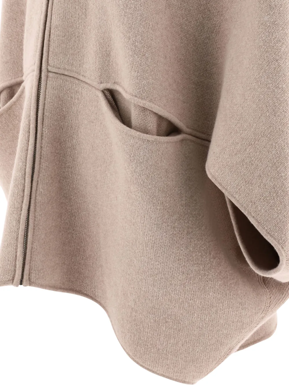 Giovi Fur-trimmed Cape In Neutral