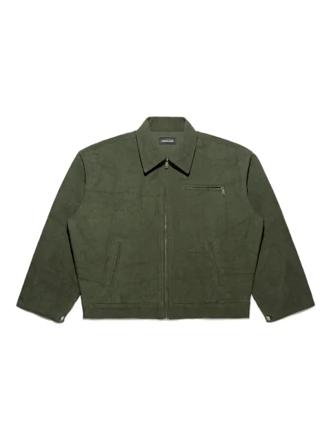 Mainless zip-up collared jacket