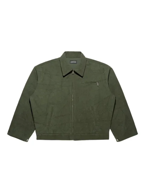 Mainless zip-up collared jacket