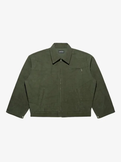 Mainless zip-up collared jacket