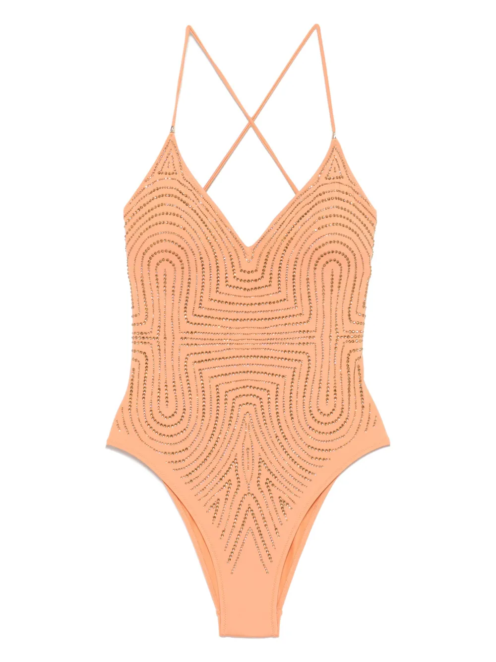 Pin Up Stars crystal-embellished swimsuit - Arancione