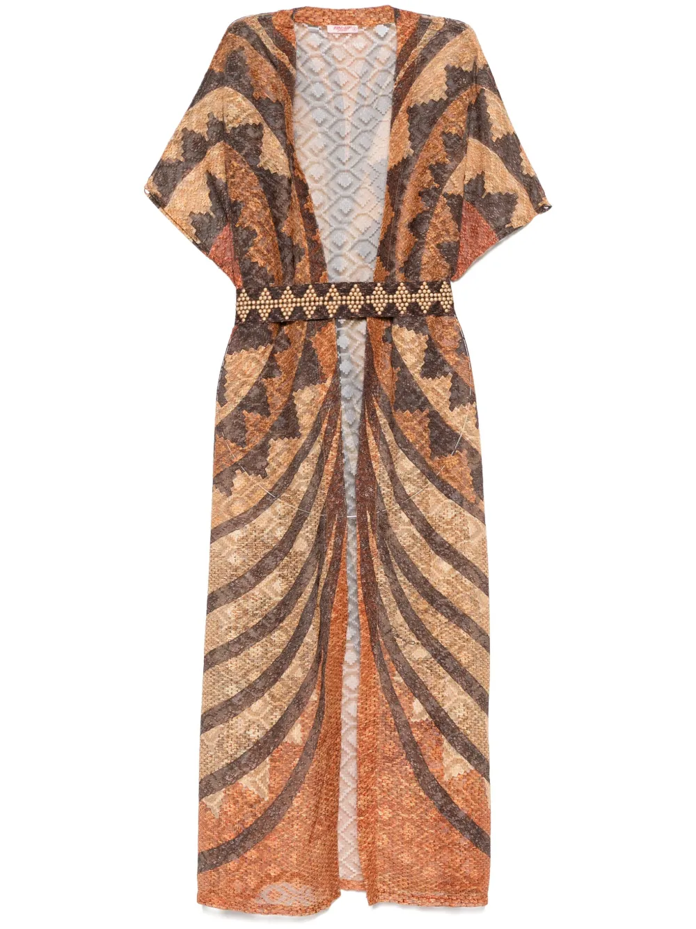 Pin Up Stars abstract-print midi dress | Brown | Image 1