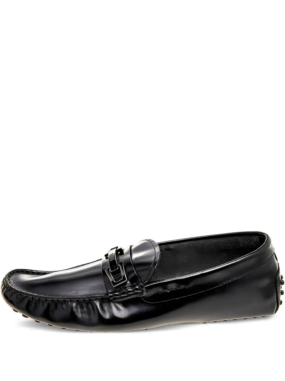 Tod's pre-owned buckle-detail leather loafers | Black | Image 1