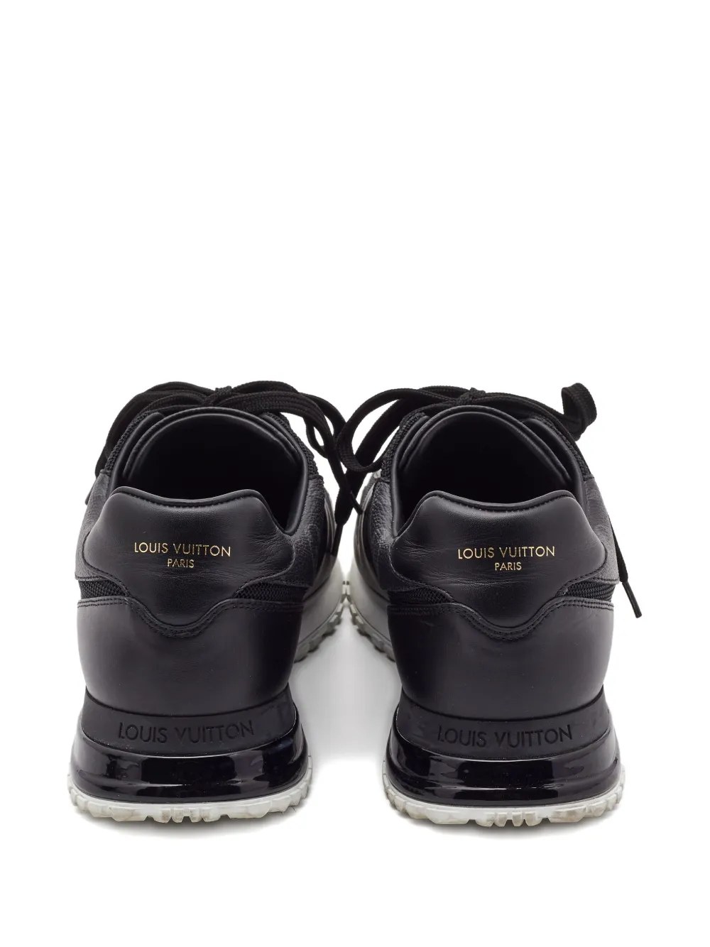 Pre-owned Louis Vuitton Run Away Leather Sneakers In Black