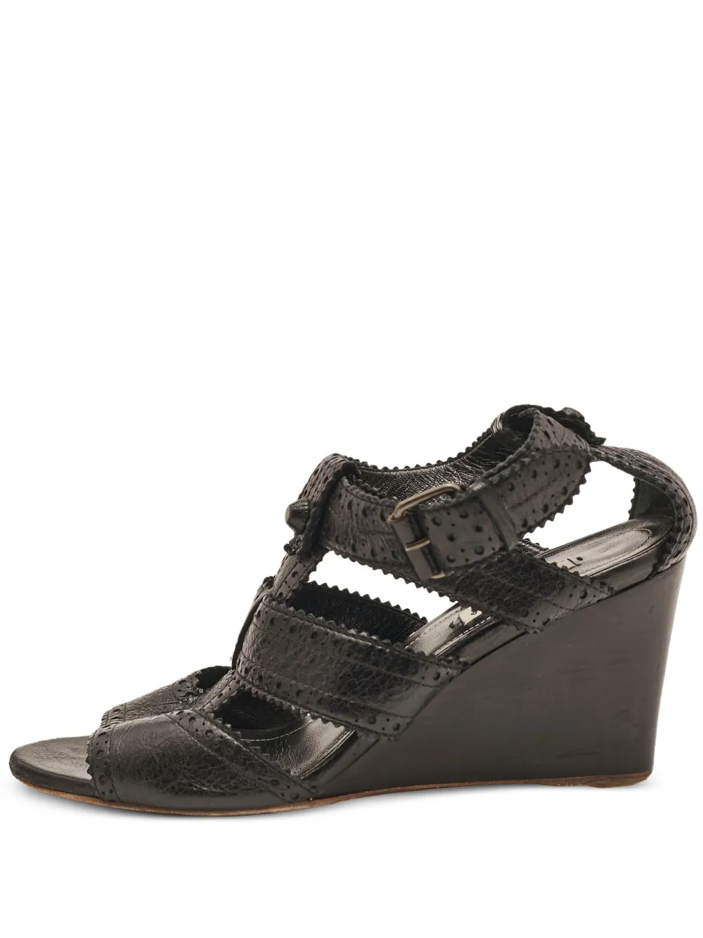 Balenciaga Pre-Owned 120mm broguing-details sandals | Black | Image 1