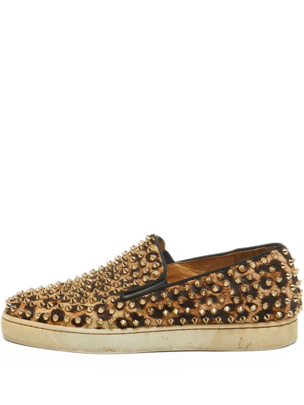 Christian Louboutin Pre-Owned leopard-print sneakers | Brown | Image 1