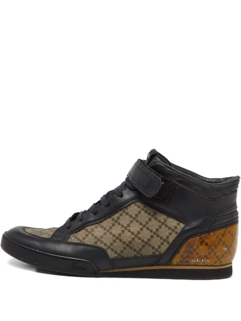 Gucci Pre-Owned leather pattern high-top sneakers