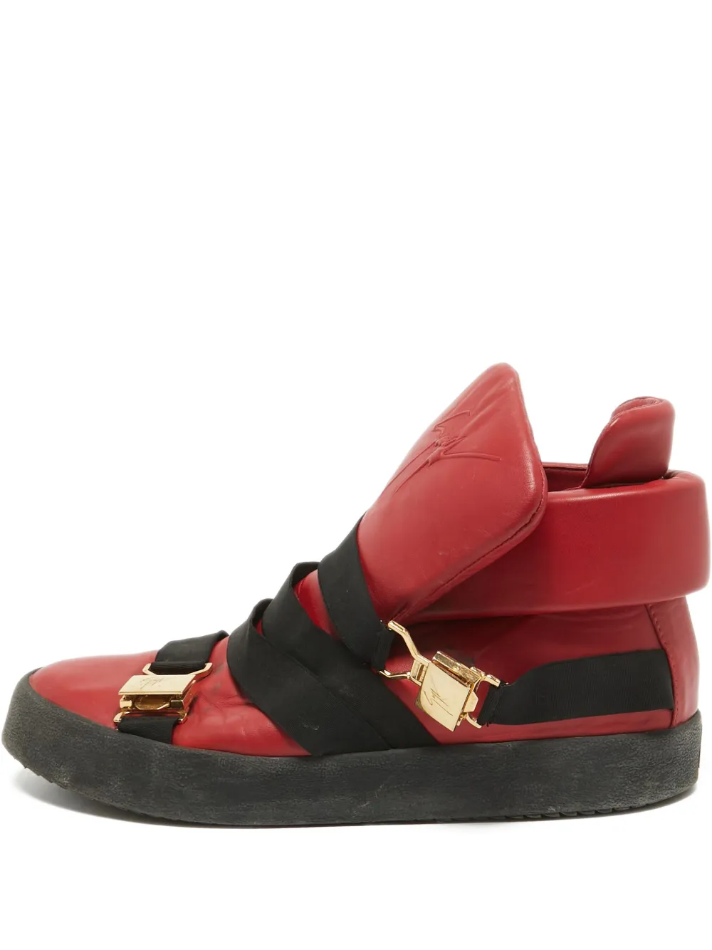 Giuseppe Zanotti Vintage pre-owned leather high-top sneakers | Red | Image 1