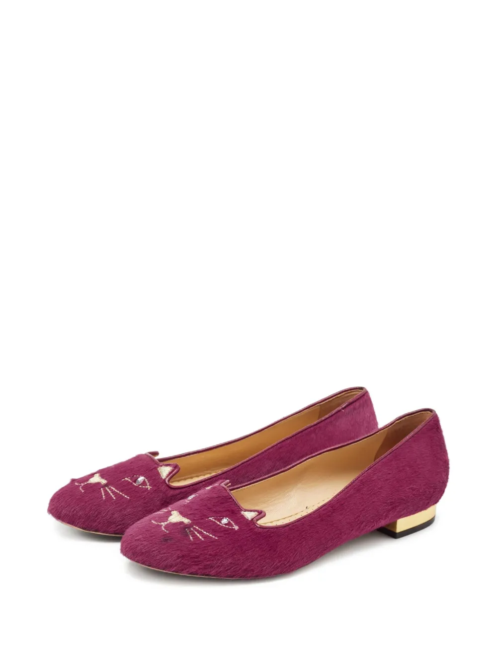 Charlotte Olympia pre-owned Kitty Flat Pumps | Pink