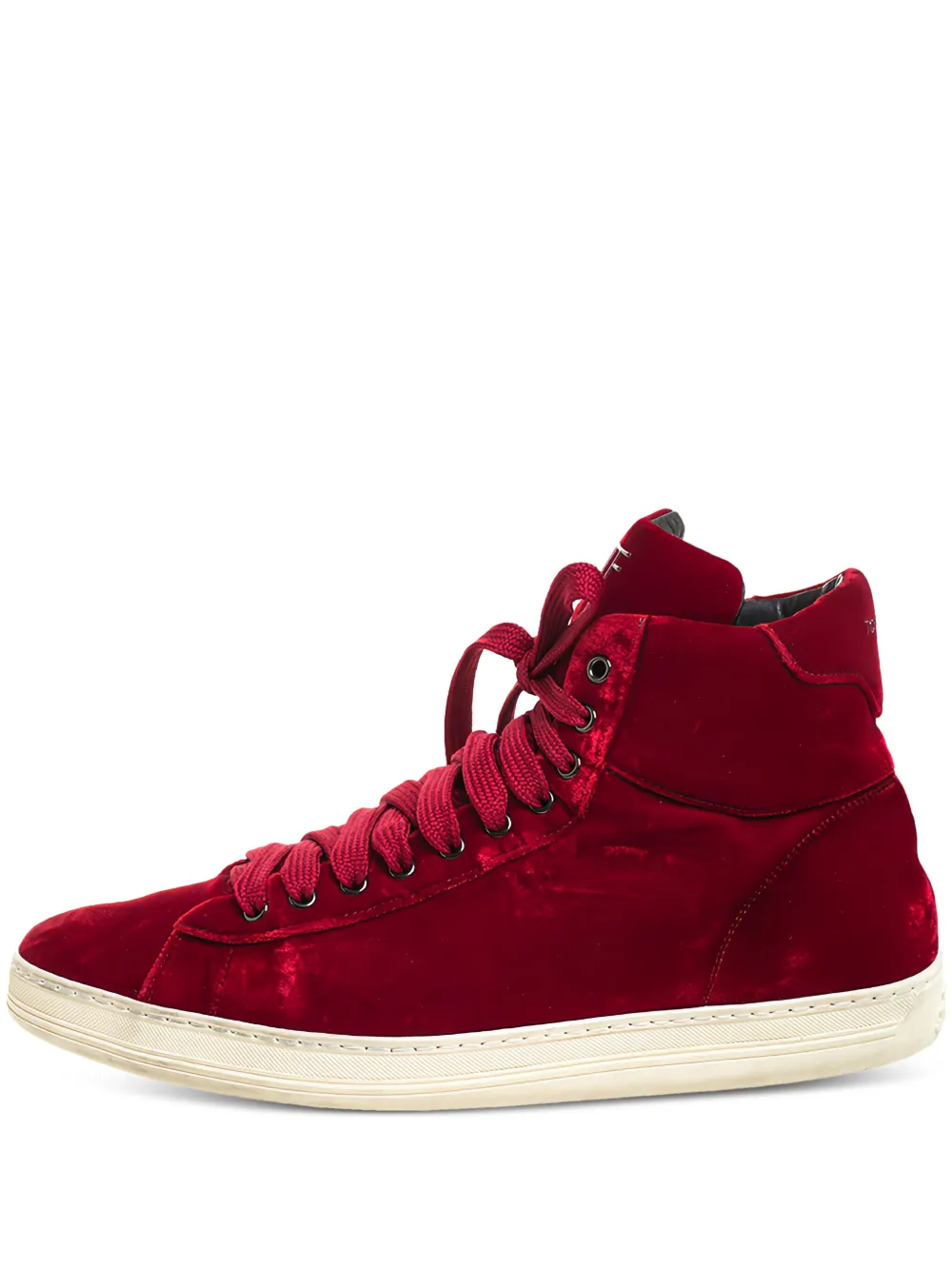 Tom Ford Vintage ベルベット ハイカットスニーカー - レッド Tom Ford Vintage ベルベット ハイカットスニーカー - レッド