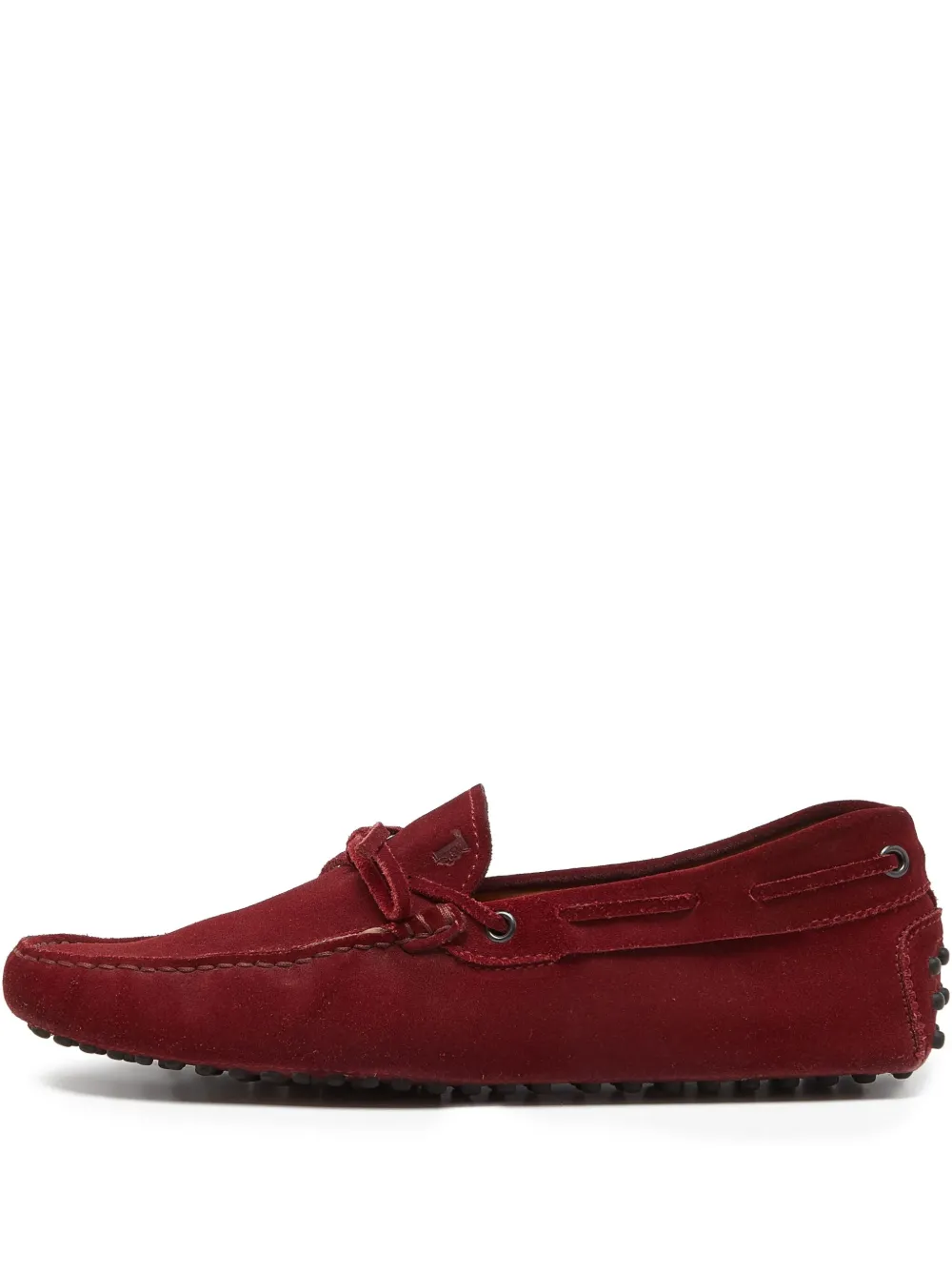 Tod's Vintage chaussures bateau Gommino en daim | rouge | Image 1