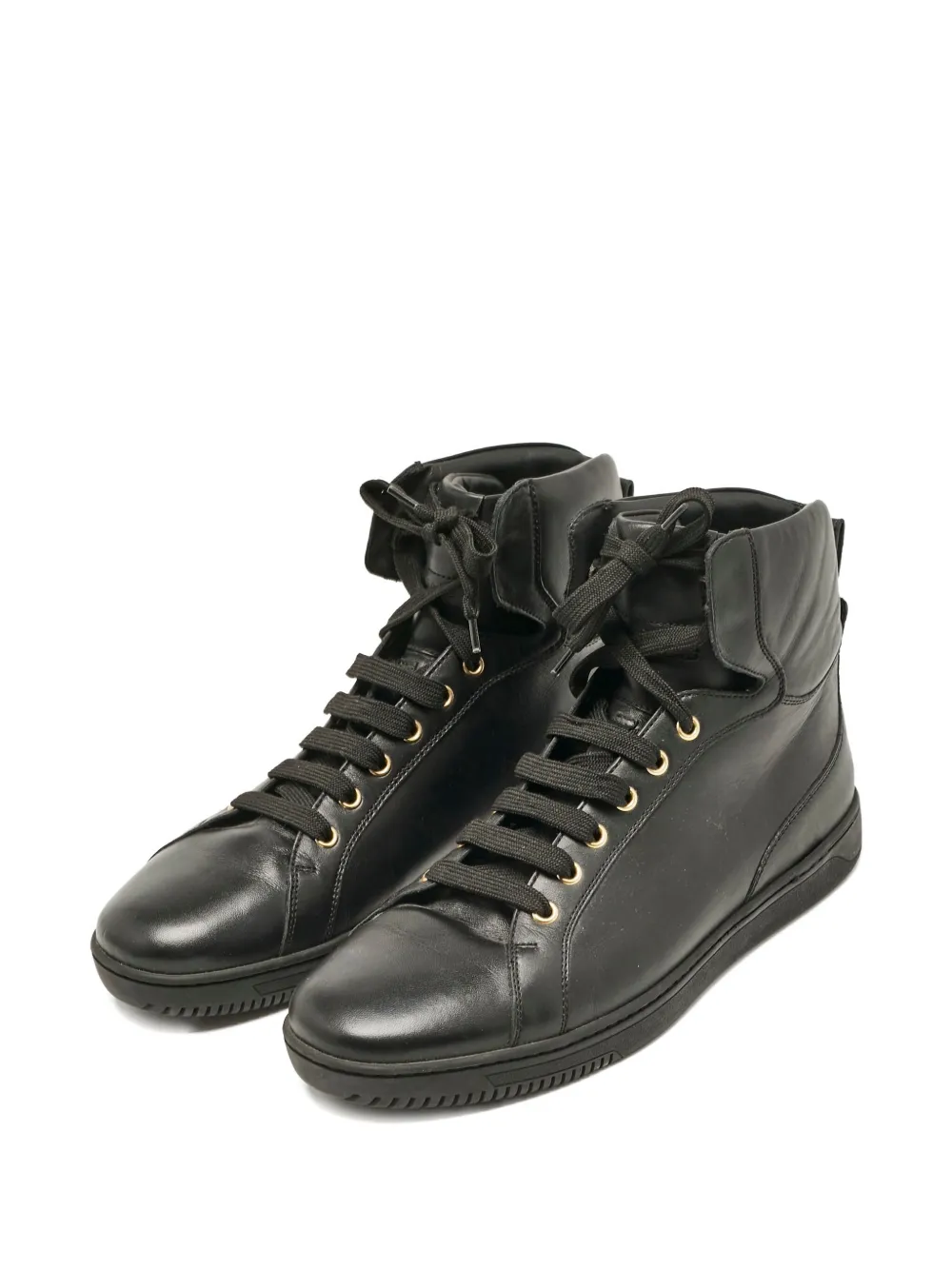 Versace Pre-Owned leather high-top sneakers | Image 2