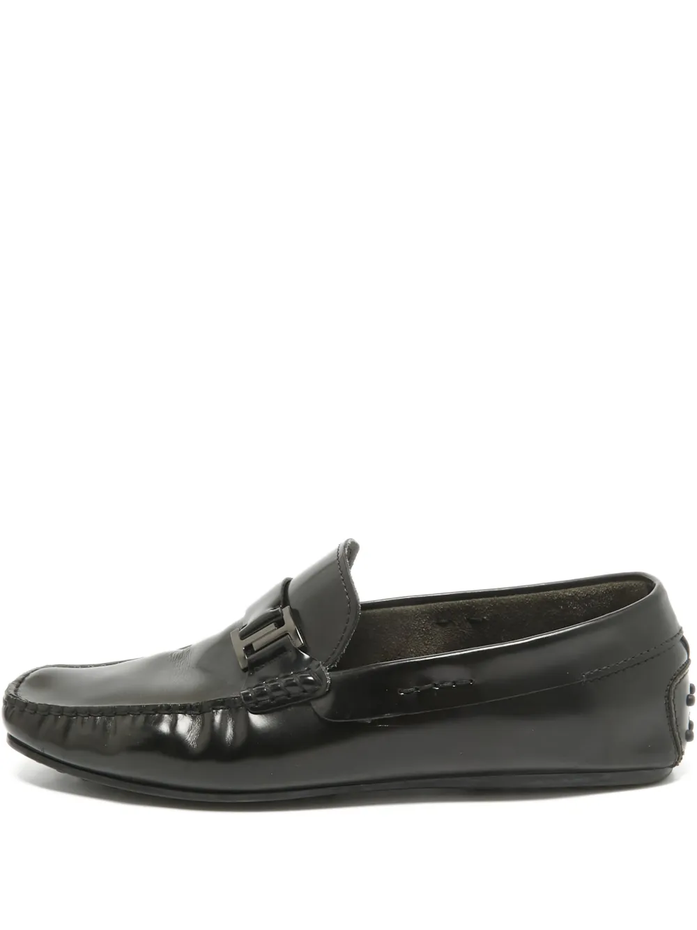 Tod's Vintage buckle-embellished leather loafers | Black | Image 1